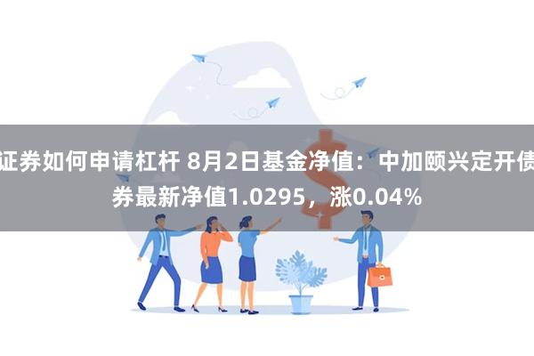 证券如何申请杠杆 8月2日基金净值：中加颐兴定开债券最新净值1.0295，涨0.04%