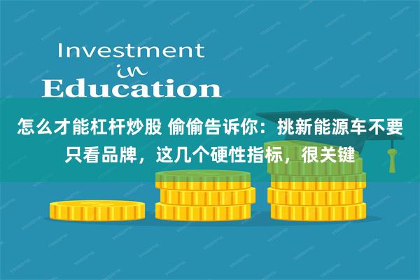 怎么才能杠杆炒股 偷偷告诉你：挑新能源车不要只看品牌，这几个硬性指标，很关键