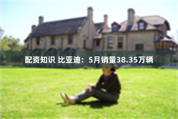 配资知识 比亚迪：5月销量38.35万辆